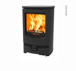 poêle à bois Arc 5 noir socle bas de la marque Charnwood