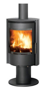 Poêle à bois lanao de couleur acier noir de la marque Fonte Flamme