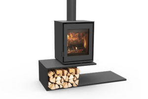 poêle à bois Modivar DIK GEURTS sur plateau flottant