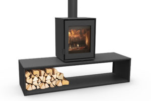 poêle à bois Modivar DIK GEURTS sur plateau droit