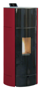 poêle granulés AXE 6 et 9 acier bordeaux de la marque Fonte Flamme