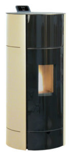 poêle granulés AXE 6 et 9 acier ivoire de la marque Fonte Flamme