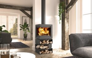 poêle à bois BORA CORNER cube de la marque dik geurts