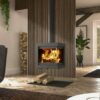 poêle à bois BORA CORNER cube suspendu de la marque dik geurts