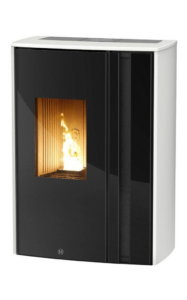 poêle à granulés MELTEMI céramique blanc crème de la marque JM poêle