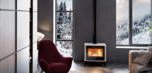 Poêle à bois pixie wood blanc de la marque JM poêles