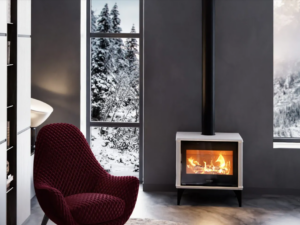 Poêle à bois pixie wood blanc de la marque JM poêles