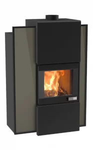 Poêle bois à granulés et bois granules Foghet Evo Aria en verre de la marque JM Poêles