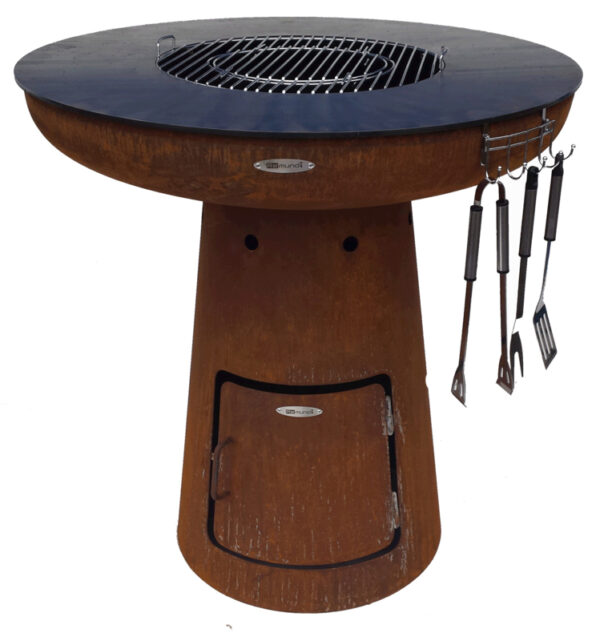 NERO - BRASERO BARBECUE PLANCHA REMUNDI à bois ou charbon de bois