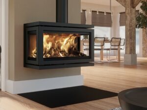 poêle à bois vidar triple large wall suspendu de la marque Dik geurts