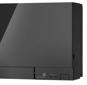 climatisation design noir de la marque Mitsubishi en gros plan